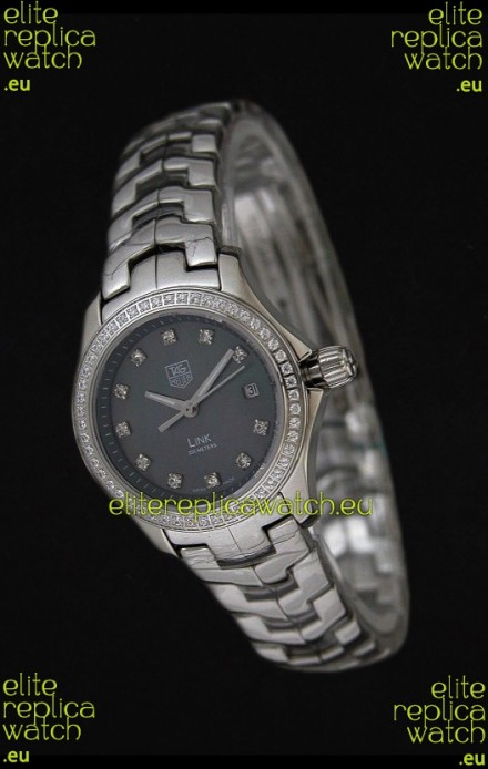 Tag Heuer Link Swiss Ladies Watch in Mother of Pearl Grey Dial