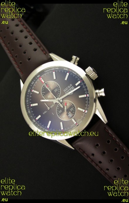 Tag Heuer Carrera Quartz Japanese Replica Watch in Brown Strap