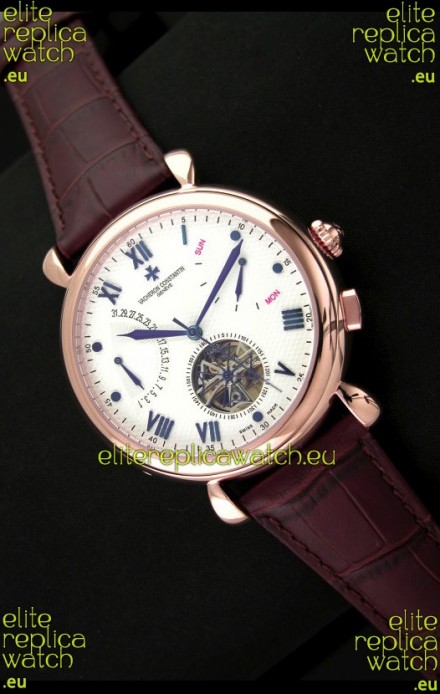 Vacheron Constantin Reserve Tourbillon Japanese Replica Watch in Rose Gold
