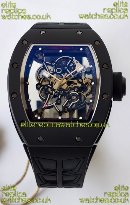 Richard Mille RM055 FREE SPRUNG MVMNT Black Ceramic Black Inner Bezel Super Clone Watch 