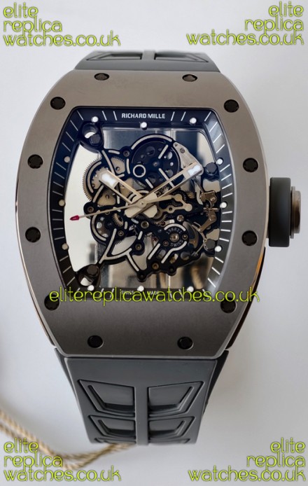 Richard Mille RM055 FREE SPRUNG MVMNT Grey Ceramic Case Super Clone Watch 