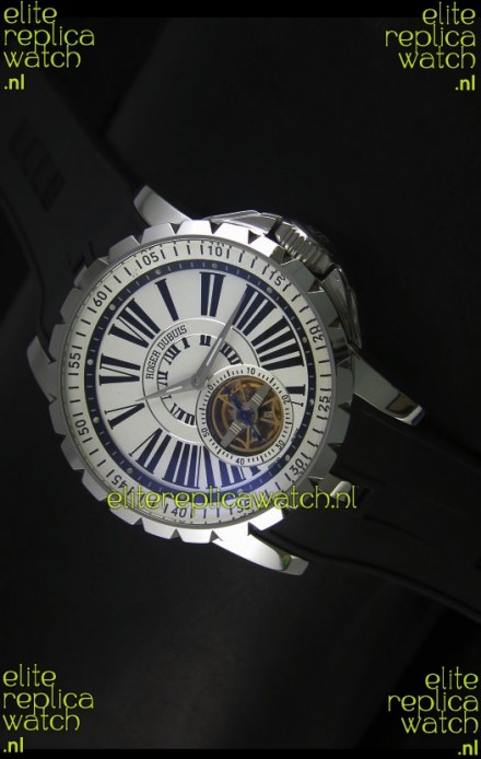 Roger Dubuis Excalibur Tourbillon Watch Japanese Movement - White Dial