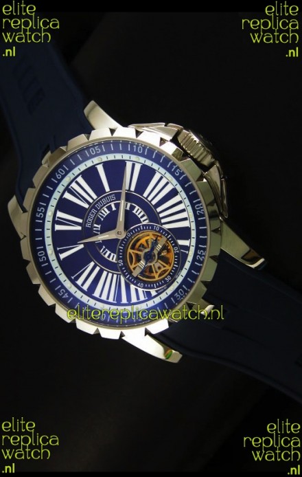 Roger Dubuis Excalibur Tourbillon Watch Japanese Movement - Blue Dial
