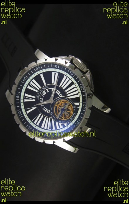 Roger Dubuis Excalibur Tourbillon Watch Japanese Movement - Black Dial