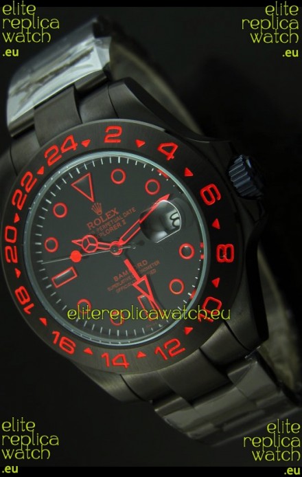 Rolex Explorer II Bamford Stealth and Flame Edition PVD Strap Replica Watch