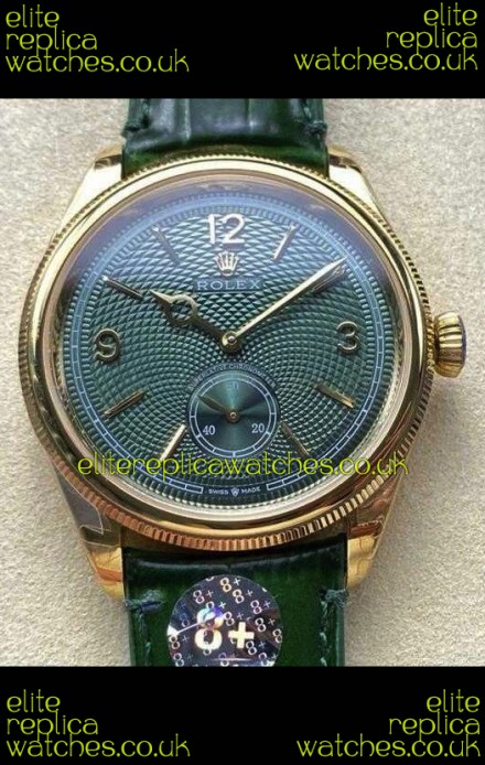 Rolex 1908 Perpetual in Yellow Gold Casing Green Dial Swiss Replica Watch 