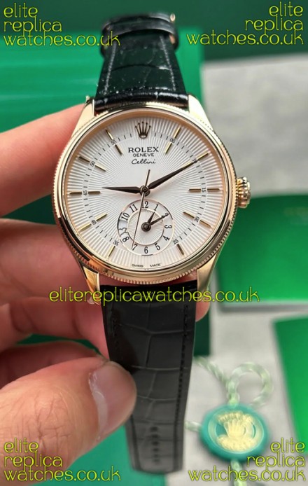 Rolex Super Clone Cellini 50525 White Dial Rose Gold Super Clone Watch 