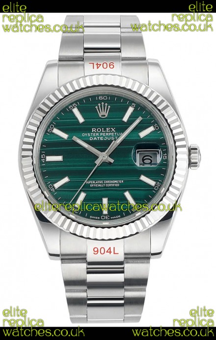 Rolex Datejust Cal.3235 Movement Green Striped Dial 41MM Super Clone Watch 