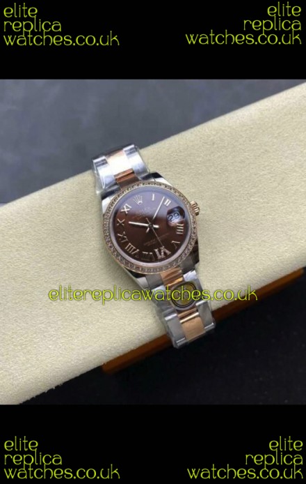 Rolex Super Clone Datejust 31MM Brown Dial Rose Gold Oyster Super Clone Watch 