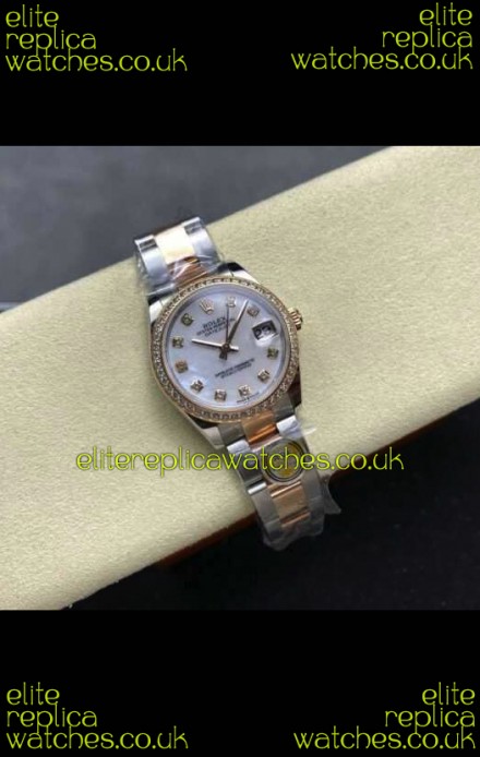 Rolex Super Clone Datejust 31MM Pearl Dial Rose Gold Oyster Super Clone Watch 