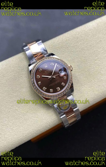 Rolex Super Clone Datejust 31MM Brown Dial Rose Gold Oyster Super Clone Watch 