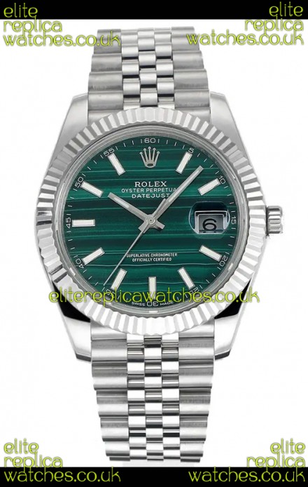 Rolex Datejust Cal.3235 Movement Green Striped Dial 41MM Super Clone Watch 