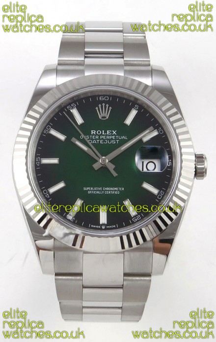 Rolex Datejust 126234 Ombre Green Dial Oyster FREE SPRUNG MVMT Super Clone Watch 41MM