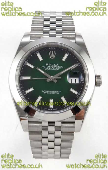 Rolex Datejust 126234 Ombre Green Dial Jubilee FREE SPRUNG MVMT Super Clone Watch 41MM