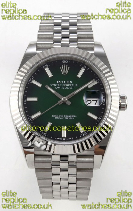 Rolex Datejust 126234 Ombre Green Dial Jubilee FREE SPRUNG MVMT Super Clone Watch 41MM