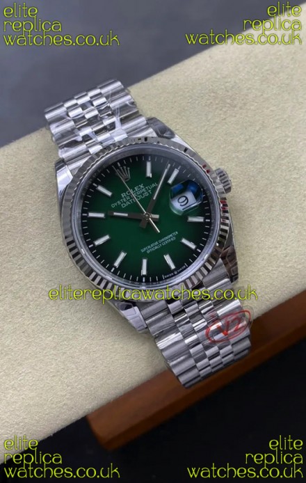 Rolex Datejust 126234 Ombre Green Dial 36MM Jubilee FREE SPRUNG MVMT Super Clone Watch