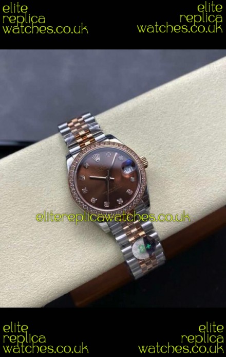 Rolex Super Clone Datejust 31MM Brown Dial Rose Gold Super Clone Watch 