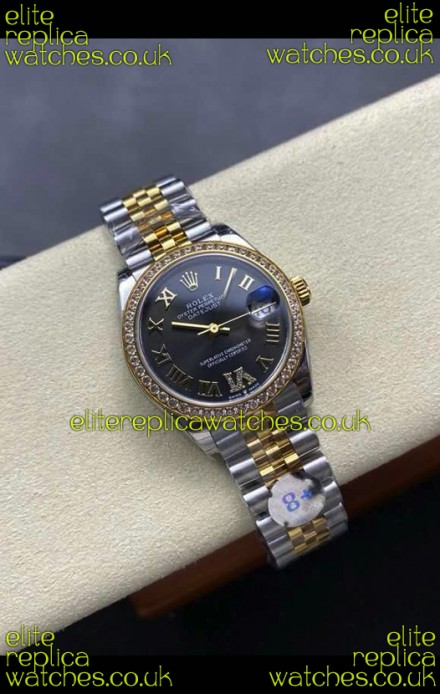 Rolex Super Clone Datejust 31MM Black Dial Yellow Gold Super Clone Watch 