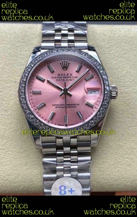 Rolex Super Clone Datejust 31MM Pink Dial Steel Case Super Clone Watch 