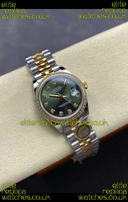 Rolex Super Clone Datejust 31MM Green Dial Yellow Gold Super Clone Watch 