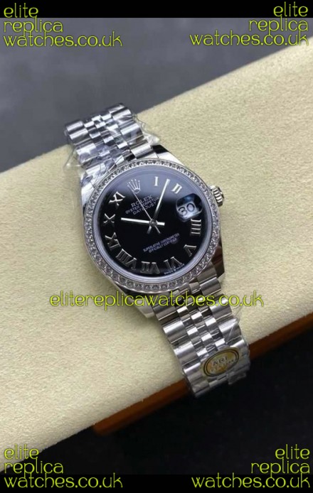 Rolex Super Clone Datejust 31MM Black Roman Dial Jubilee Super Clone Watch
