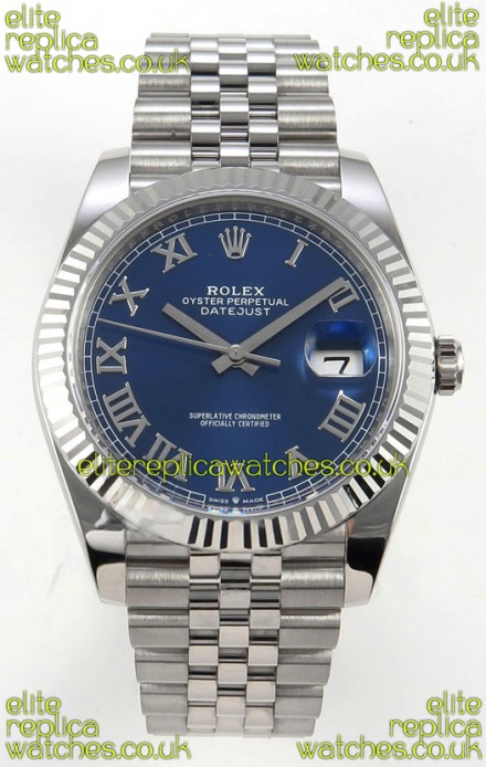 Datejust Super Clone 126334 Blue Roman Dial 41MM FREE SPRUNG MVMNT 3235 Watch 