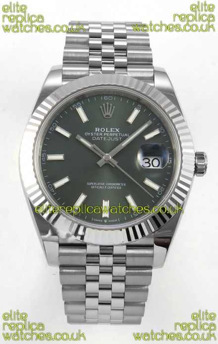 Datejust Super Clone 126334 Green Dial 41MM FREE SPRUNG MVMNT 3235 Watch 