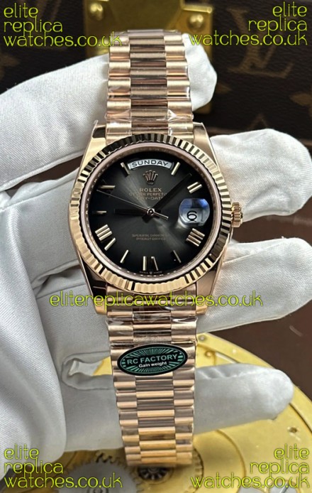Rolex Day Date 228236 Rose Gold Slate Ombre Dial Super Clone Watch 