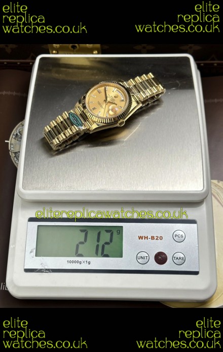 Rolex Day Date 228238 Yellow Gold in Gold Crystal Dial Super Clone Watch 