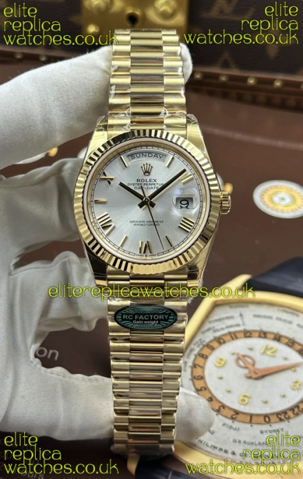 Rolex Day Date 228238 Yellow Gold Steel Roman Dial Super Clone Watch 