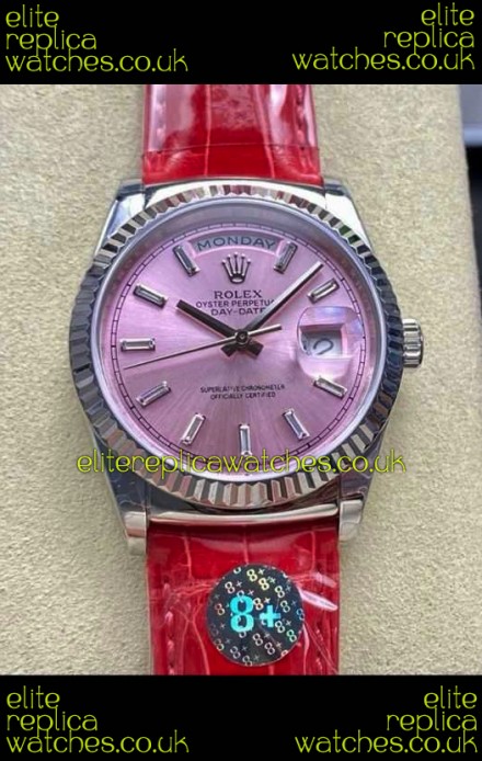 Rolex Day Date 128236 Stainless Steel Pink Dial Super Clone Watch 