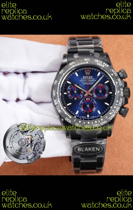 Rolex Daytona Blaken 4131 Movement Blue Dial Super Clone Watch 