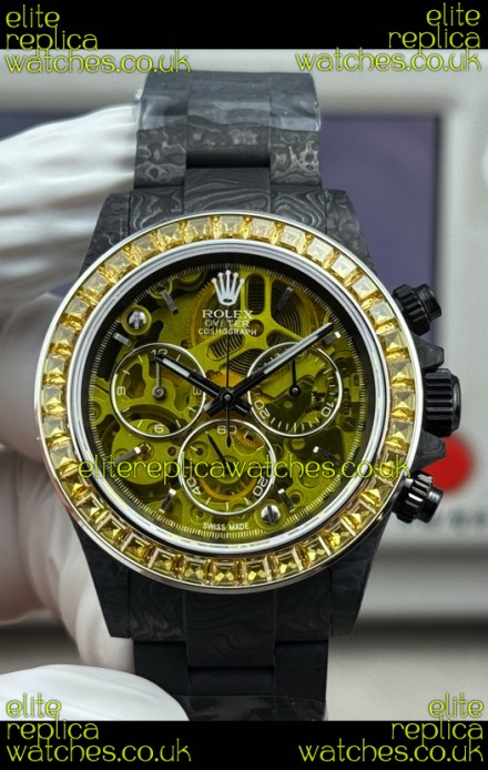 Rolex Daytona Yellow "Artisans De Genève - Poetry of Lights" Carbon Casing Super Clone Watch 