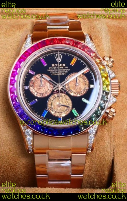 Rolex Daytona 116568 Rose Gold Black Dial Super Clone Watch 