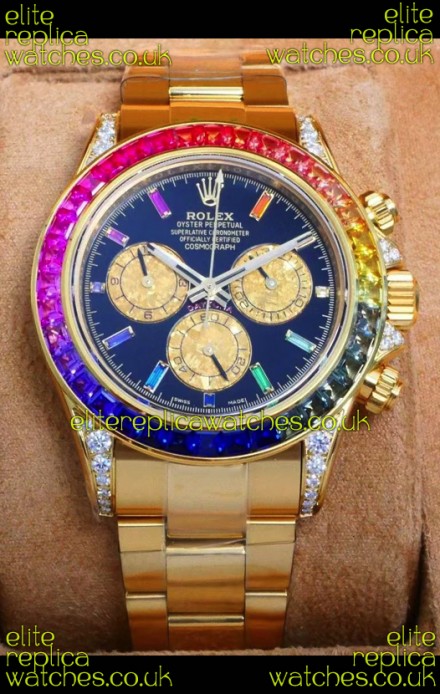 Rolex Daytona 116568 Yellow Gold Black Dial Super Clone Watch 