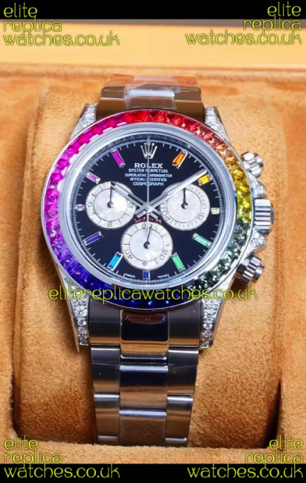 Rolex Daytona 116599 White Gold Black Dial Super Clone Watch 