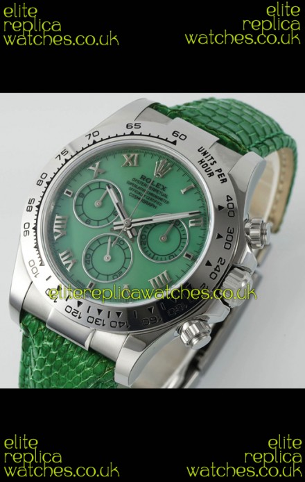 Rolex Daytona 116519 Stainless Steel Green Pearl Leather Strap Super Clone Watch