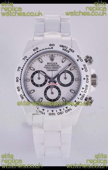 Rolex Daytona AET White Ceramic 4130 Movment Super Clone Watch 