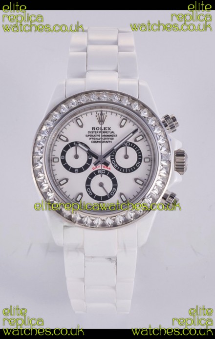 Rolex Daytona AET White Ceramic White Dial 4130 Movment Super Clone Watch 