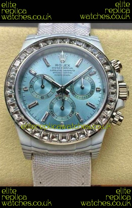 Rolex Daytona TPT Casing Ice Blue Dial Nylon Strap Super Clone Watch 