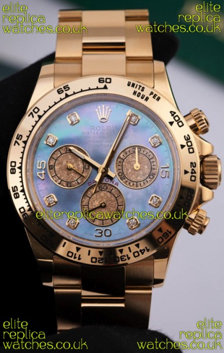 Rolex Daytona 116508 Yellow Gold Mother of Pearl FREE SPRUNG Super Clone Watch 