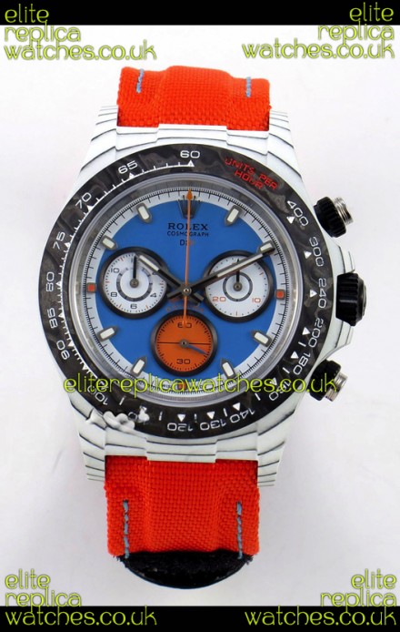 Rolex Daytona DiW Veloce White Carbon Red Dial Super Clone Watch 