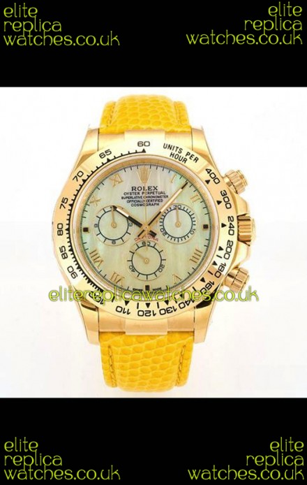 Rolex Daytona 116568 Yellow Gold 4801 Movement Yellow Dial Super Clone Watch 