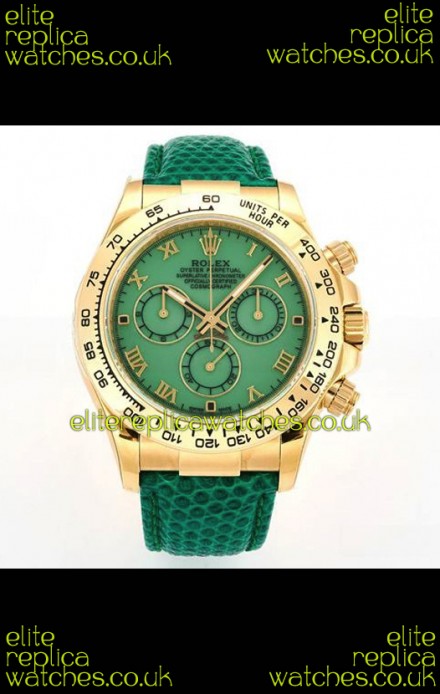 Rolex Daytona 116568 Yellow Gold 4801 Movement Green Dial Super Clone Watch 