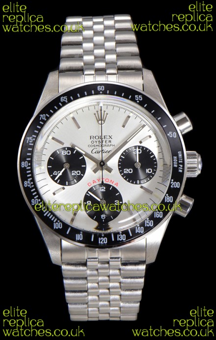 Rolex Daytona Paul Newman 37MM Cartier Edition Steel Dial Manual Wind Super Clone Watch 
