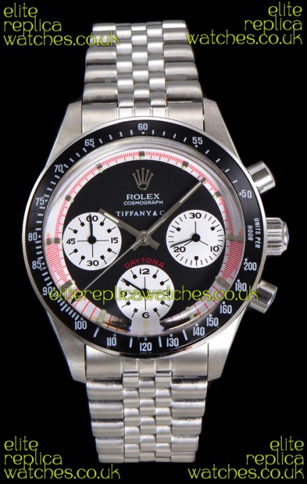 Rolex Daytona Paul Newman 37MM Tiffany & Co Black Dial Manual Wind Super Clone Watch 