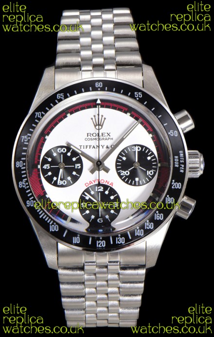Rolex Daytona Paul Newman 37MM Tiffany & Co White Dial Manual Wind Super Clone Watch 