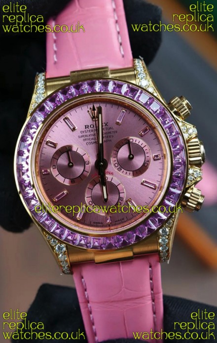 Rolex Daytona 126538TRO Yellow Gold Pink Dial Super Clone Watch 