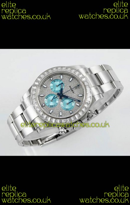 Rolex Daytona 116519 Stainless Steel Diamonds Dial Super Clone Watch 