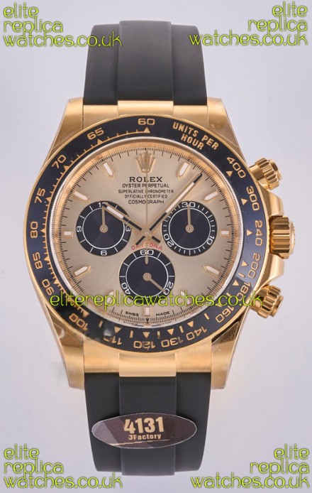 Rolex Daytona 126518 Gold Dial FREE SPRUNG MVMT Super Clone Watch 